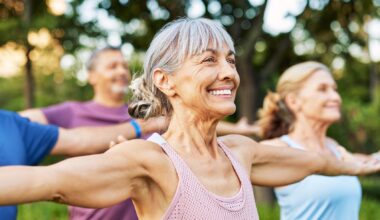 a senior woman exercising