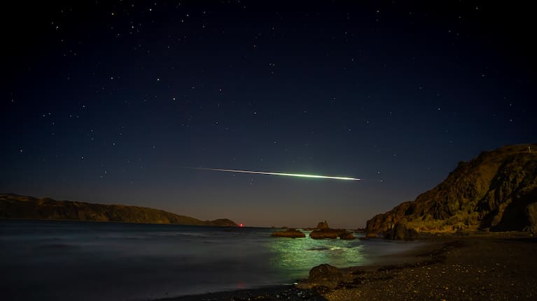 A picture of the fireball taken from Breaker Bay. 