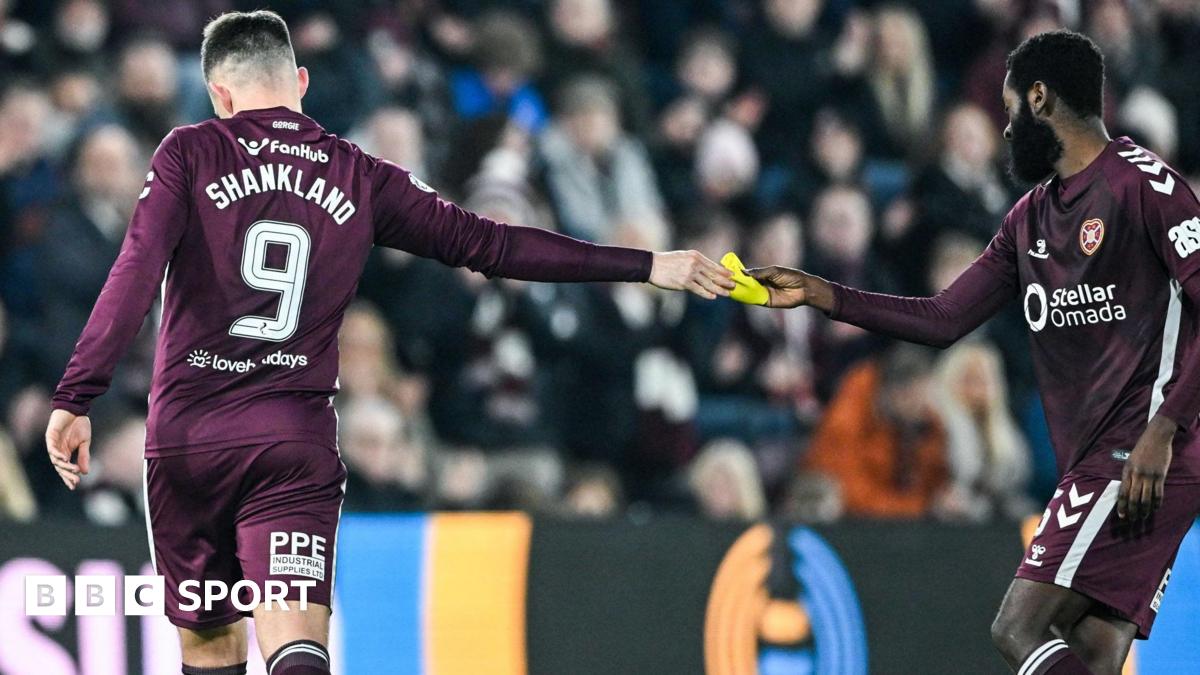 Hearts' Lawrence Shankland and Beni Baningime