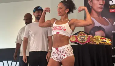 Amanda Serrano weighs in for her title defense against Reina Tellez