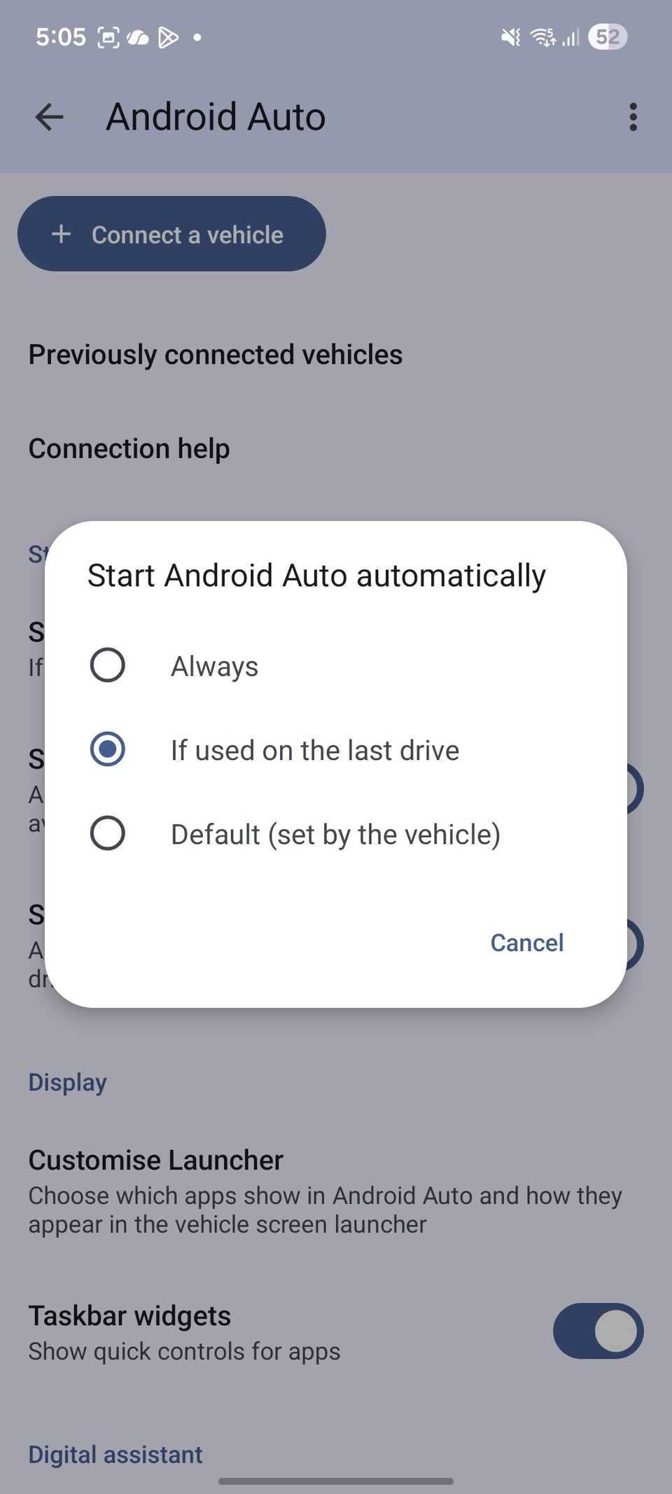 start Android Auto automatically