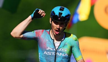SAN VALENTINO, ITALY - MAY 27: Christian Scaroni of Italy and Team XDS Astana celebrates at finish line as stage winner during the 108th Giro d'Italia 2025, Stage 16 a 203km stage from Piazzola sul Brenta to San Valentino (Brentonico) 1316m / #UCIWT / on May 27, 2025 in San Valentino, Italy. (Photo by Tim de Waele/Getty Images)