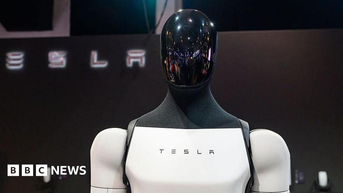 Tesla Optimus, also known as Tesla Bot general-purpose robotic humanoid on display at the AutoSalon press preview on January 09, 2026 in Brussels, Belgium.