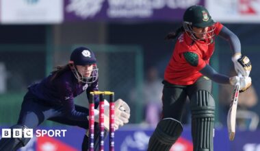 Bangladesh batting against Scotland