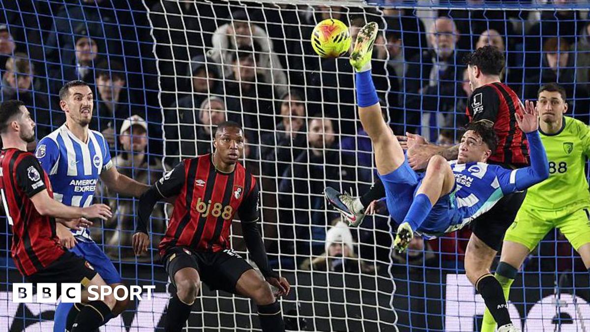 Brighton 1-1 Bournemouth: Kostoulas overhead kick earns point for hosts