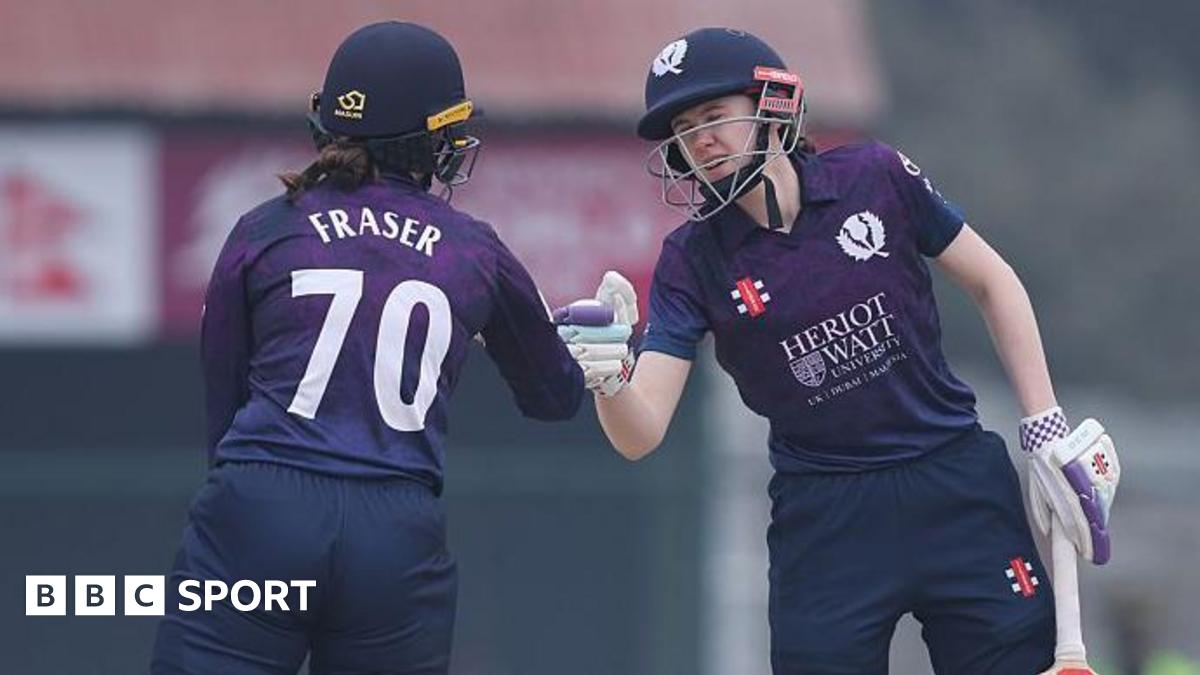 Scotland's Katherine Fraser and Sarah Bryce celebrate