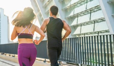 Back Rare View Couple Fitness Running