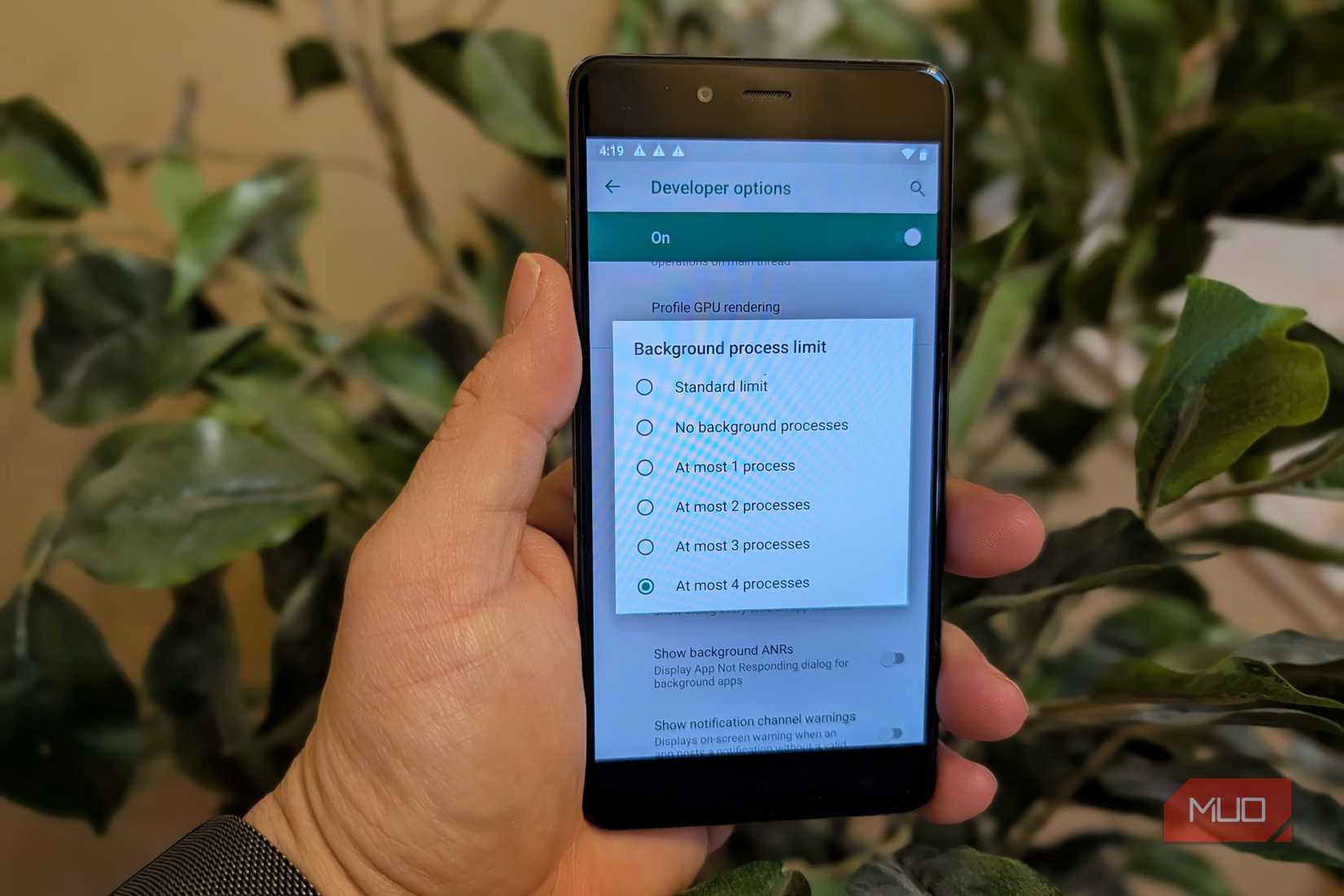 Background Process in Developer Options