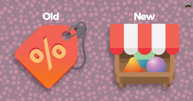 Bazaar's old and new app icons side by side.