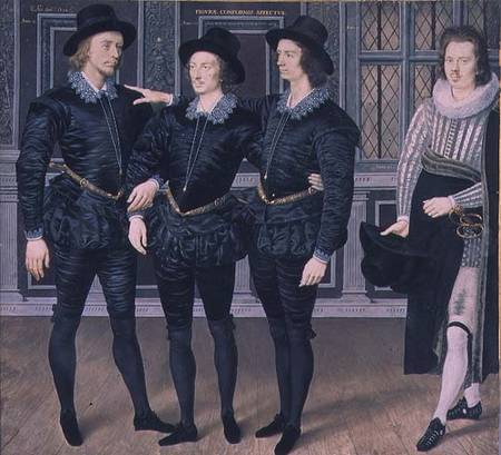 The Browne Brothers, 1598 (gouache & w/c on vellum) by Oliver, Isaac (c.1565-1617) gouache and watercolour on vellum on card 24.1x26 © Burghley House Collection, Lincolnshire, UK French, out of copyright