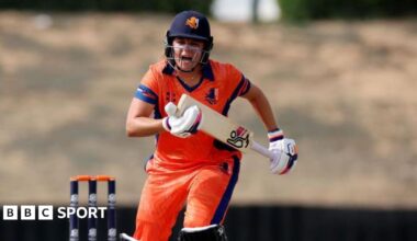 Dutch batter Sterre Kalis in action in 2024