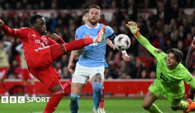 Arnaud Kalimuendo in action for Nottingham Forest against Malmo