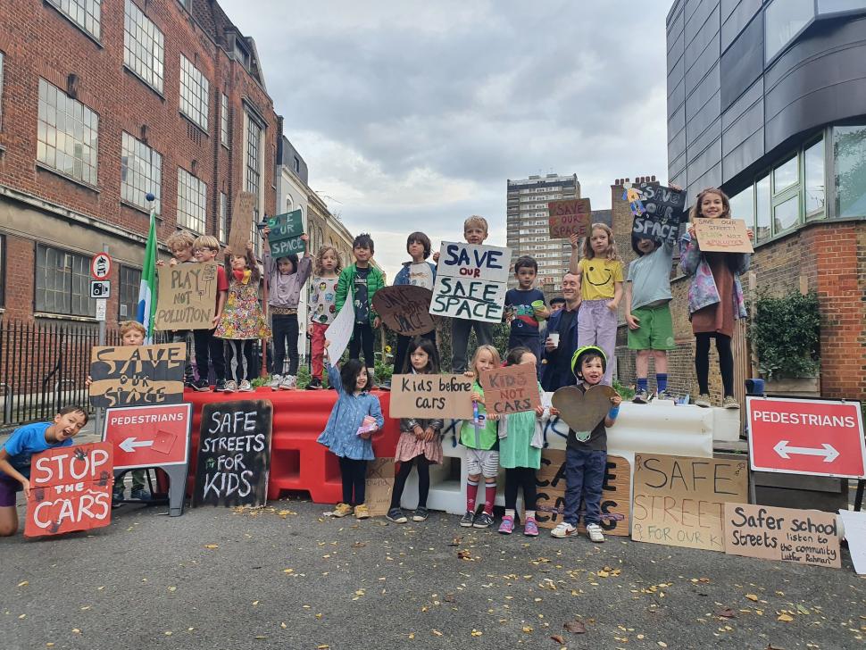 Chisenhale Primary 'School Street' protest Chisenhale Primary 'School Street' protest