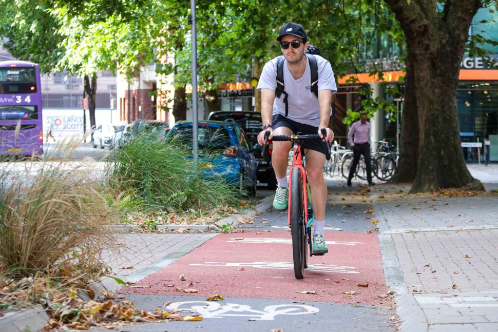 Commuter in a segregated cycle lane 3.jpg