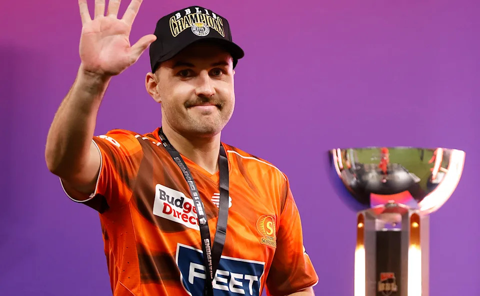 Josh Inglis after the BBL final win with the Perth Scorchers.