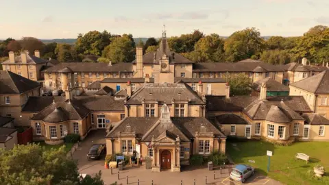 University of Oxford An aerial image of the hospital looking very Victorian and grand.