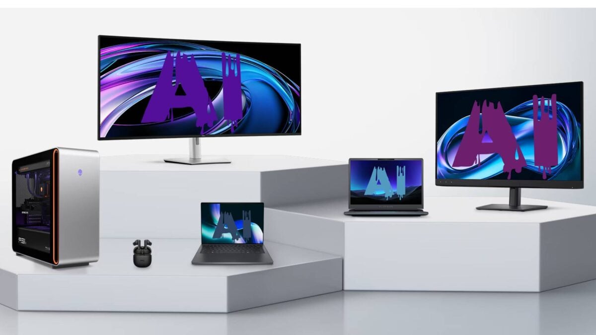 Dell's new computers with AI melting on the screens.