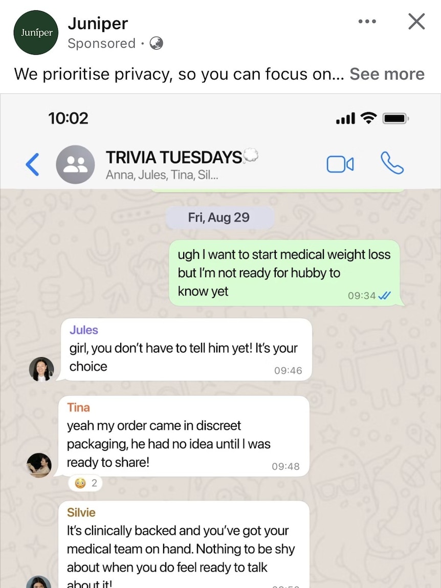 A group chat between people