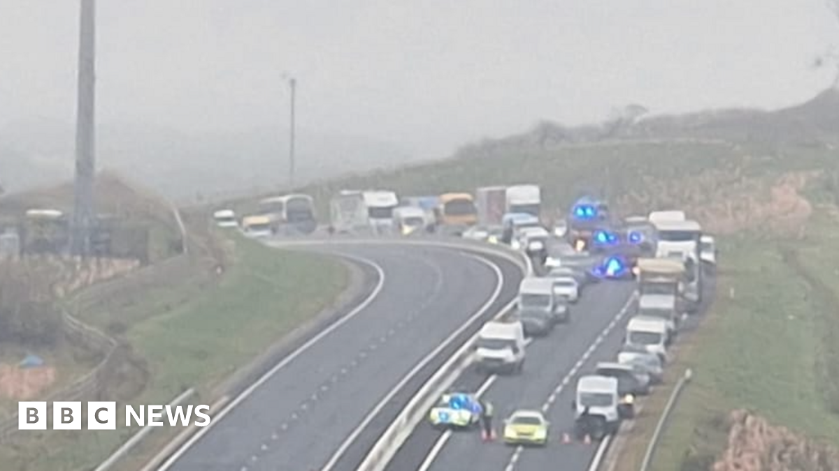Traffic queuing on a road