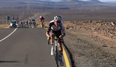 SKYVIEWS OF HARRAT UWAYRID, SAUDI ARABIA - JANUARY 31: Jan Christen of Switzerland and UAE Team ADQ attacks during the 6th AlUla Tour 2026, Stage 5 a 163.9km stage from AlUla Old Town to Skyviews of Harrat Uwayrid 1166m on January 31, 2026 in Harrat Uwayrid, Saudi Arabia. (Photo by Dario Belingheri/Getty Images)