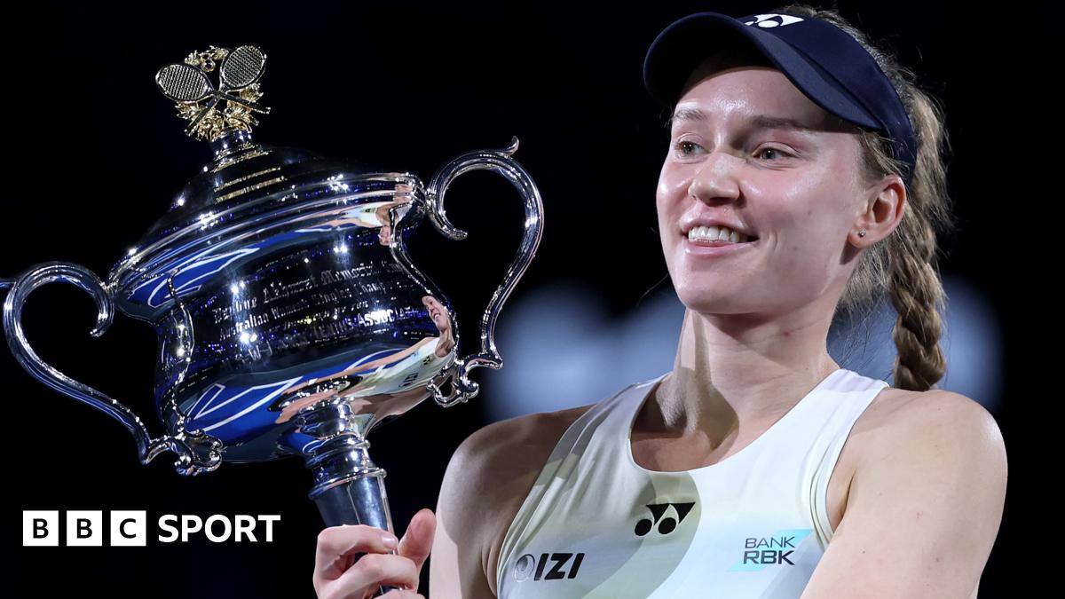 Elena Rybakina with the Australian Open trophy