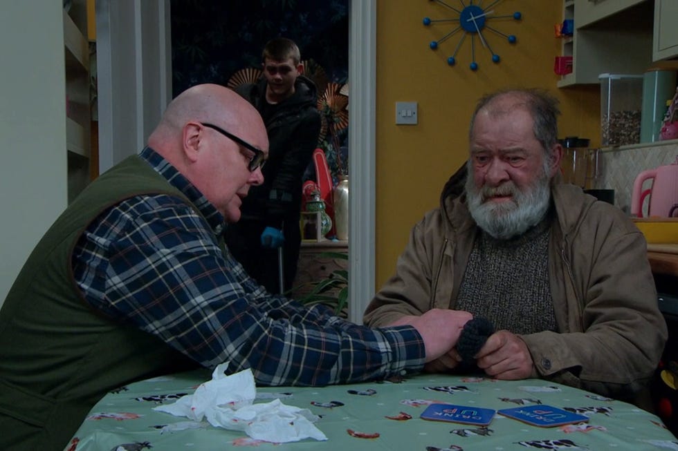 Emmerdale Paddy Dingle Bear Wolf emmerdale paddy dingle bear wolf