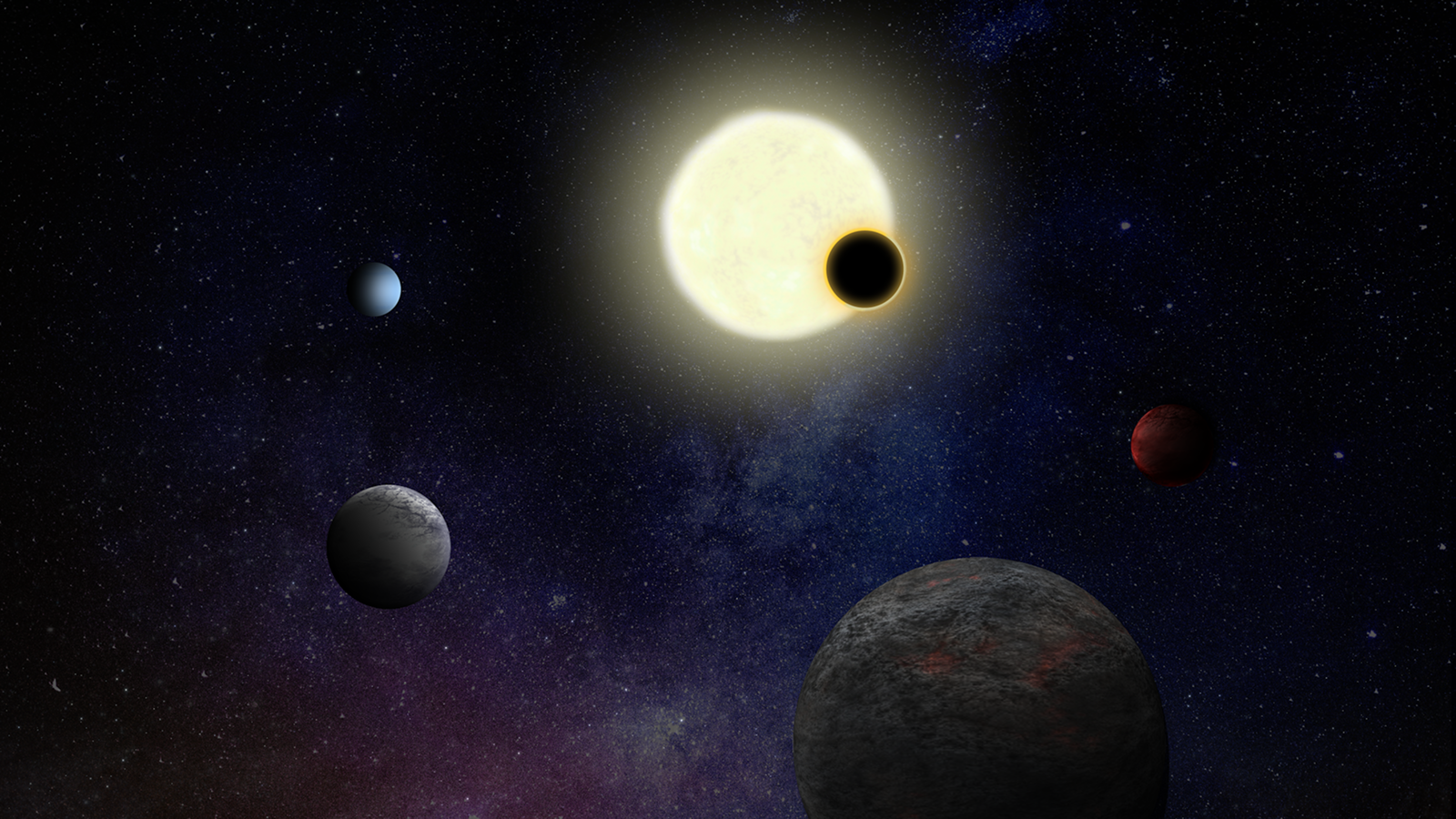 Exoplanet system artwork.