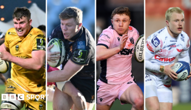 Left to right, Dragons' Shane Lewis-Hughes, Ospreys' Kieran Williams, Cardiff's Tom Bowen and Scarlets' Blair Murray in European action