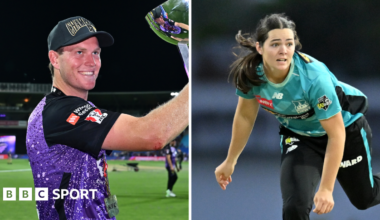 A split picture of Mitchell Owen and Lucy Hamilton