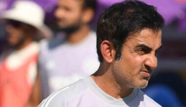 India's head coach Gautam Gambhir looks on in the end of the fifth day's play at the Barsapara Cricket Stadium in Guwahati on November 26, 2025. Photo: AFP