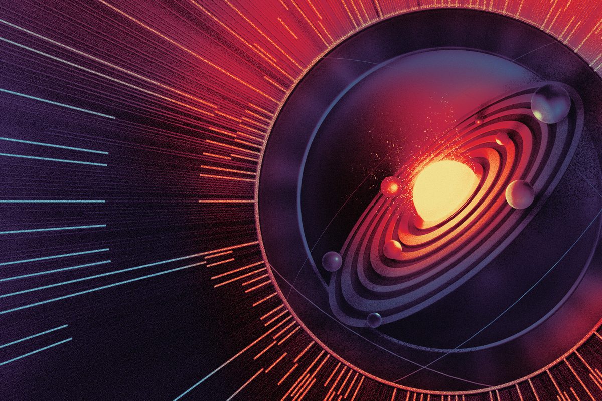 Illustration of the solar system and the edges around it