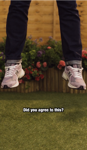 Dec's feet hang suspended in mid-air in an advert for new podcast Hanging Out with Ant & Dec