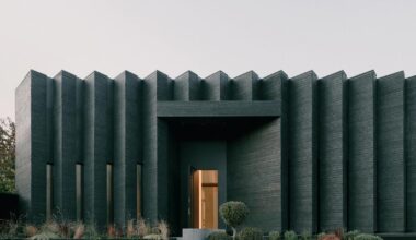 serrated charred wood shell encloses residence in tbilisi