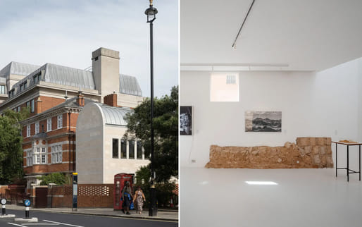 Westminster Coroner’s Court by MJ Long Prize winner Rachel Elliott of Lynch Architects (left) and Shamalat Cultural Centre by Moira Gemmill Prize winner Syn Architects (Sara Alissa & Nojoud Alsudairi).