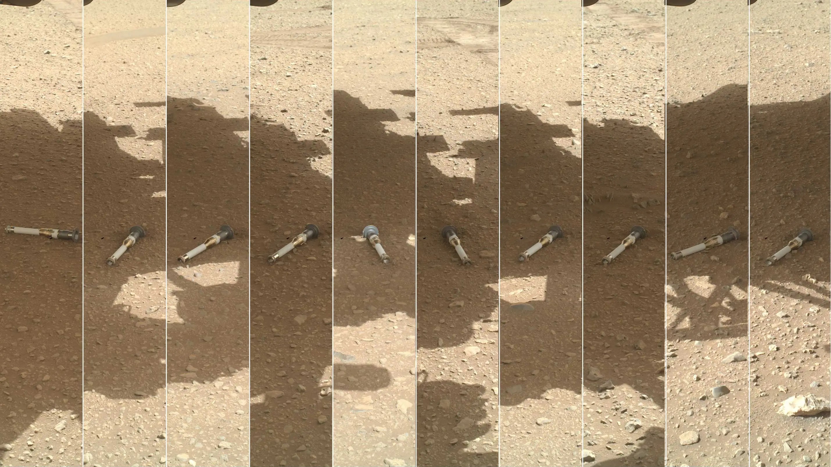 Photomontage of tubes containing Martian samples that NASA plans to bring back to Earth.