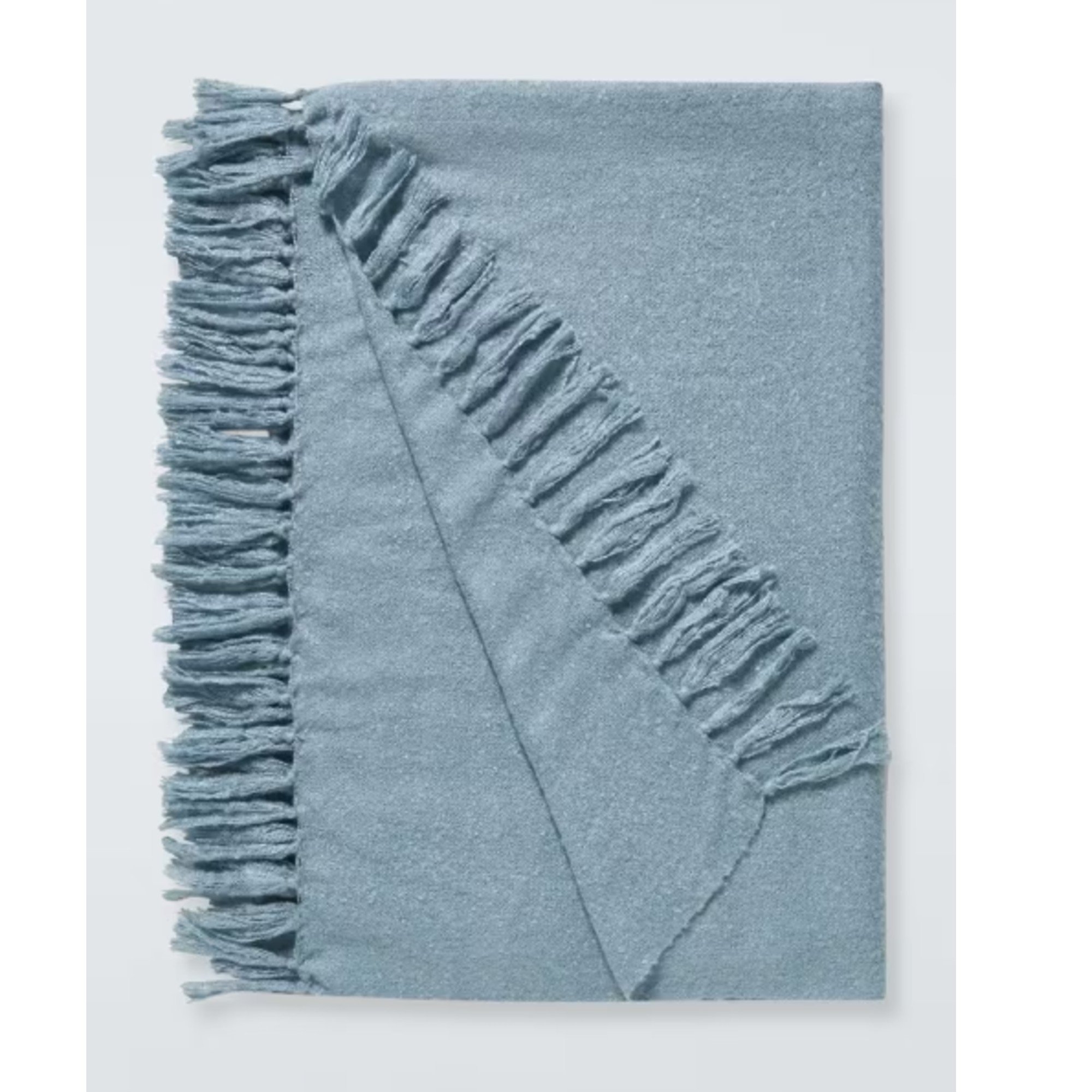 John Lewis Anyday Charlotte Boucl&eacute; Throw, Lake Blue