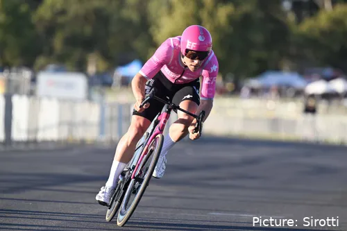 Luke Lamperti during the opening prologue at the Tour Down Under 2026