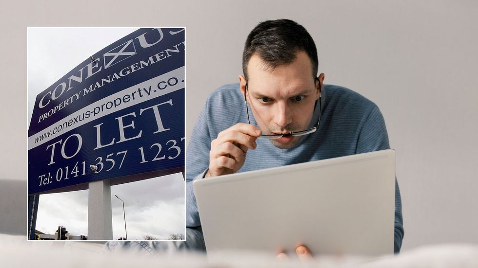 Man shocked and property sign