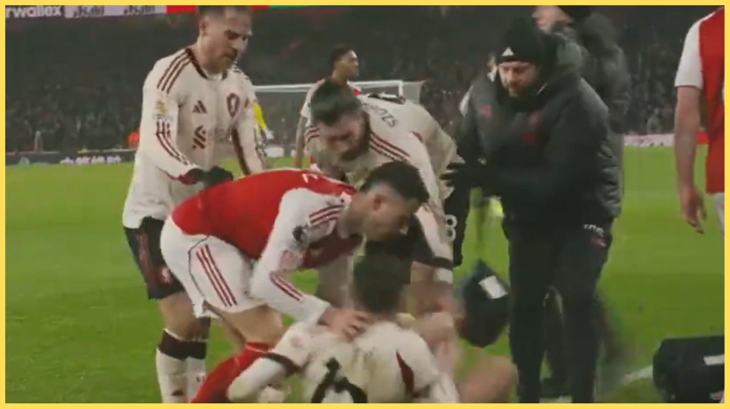 Gabriel Martinelli pushed Conor Bradley when the Liverpool defender was on the ground injured