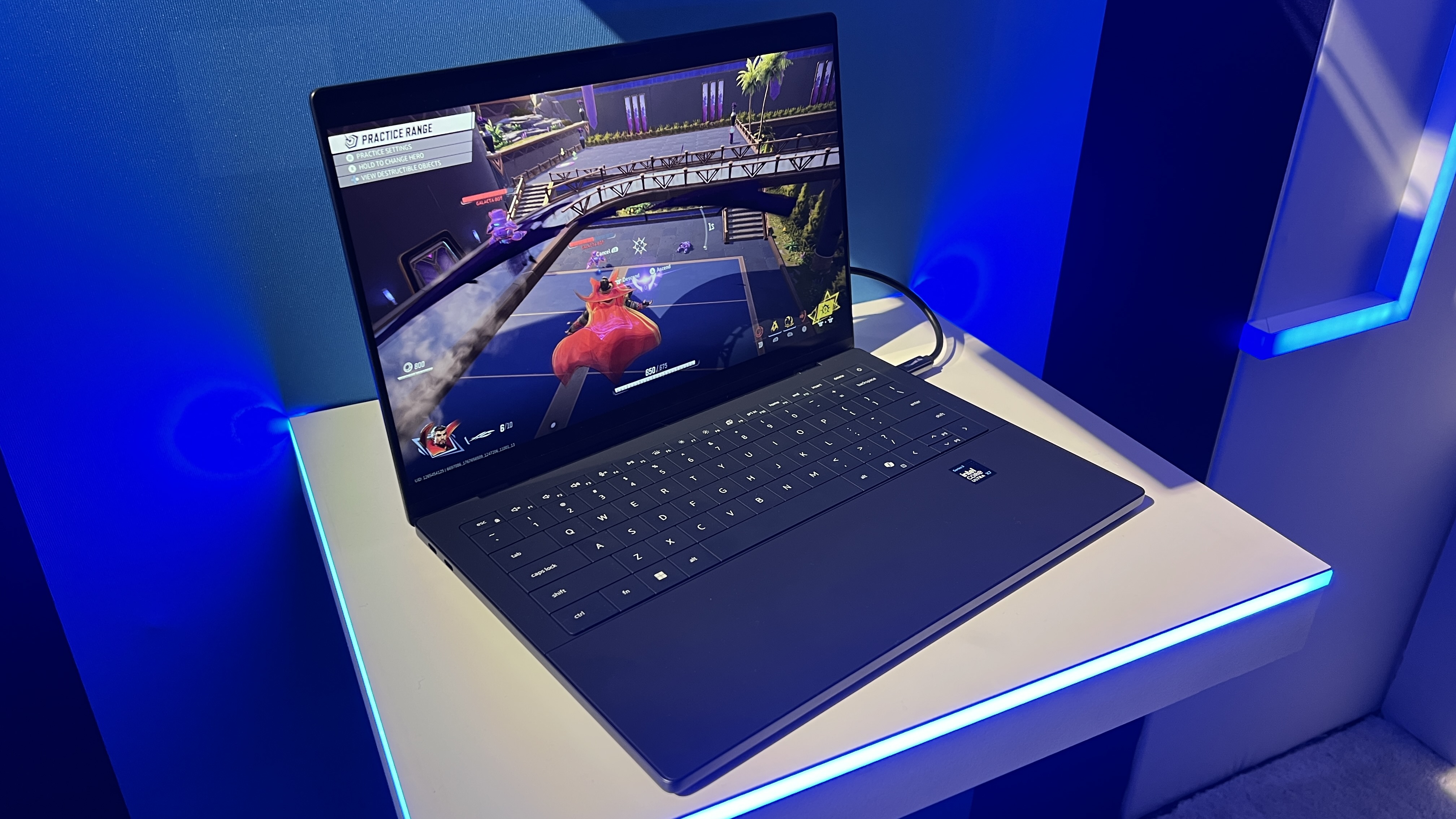 An Intel Core Ultra series 3 powered PC playing a PC game