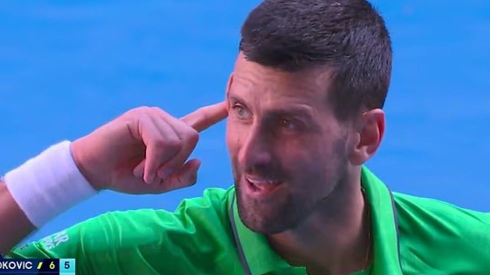 Novak Djokovic dismissed a heckler with characteristic wit during his Australian Open warm-up victory, responding to a fan who shouted "Let's go Roger" as he prepared to serve on match point