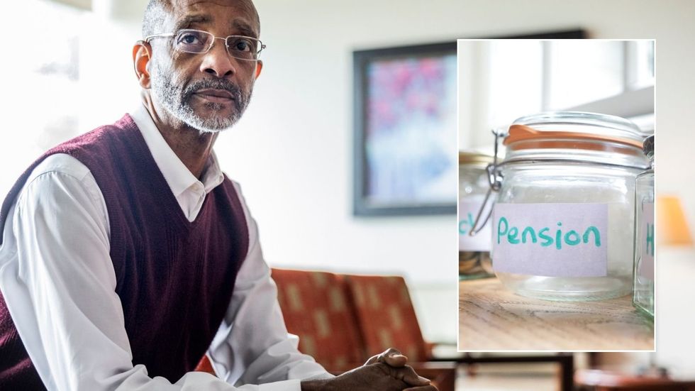 Older man and empty pension pot