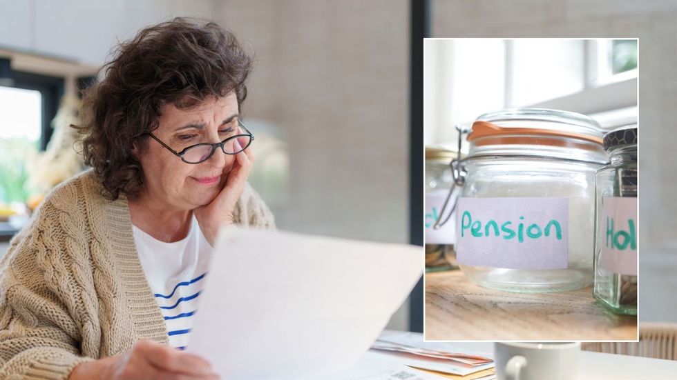 Older woman and pension pot