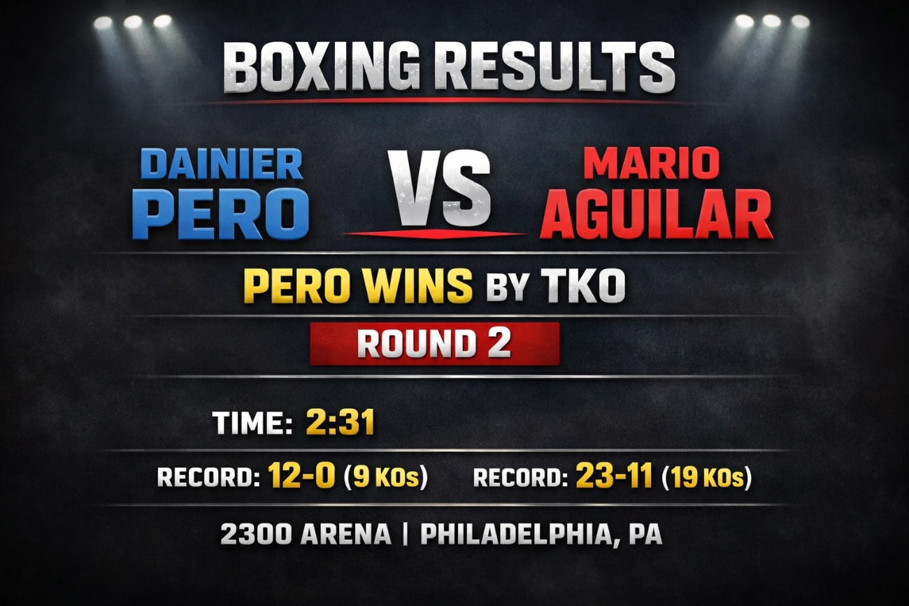 Dainier Pero Stops Mario Aguilar in Two Rounds