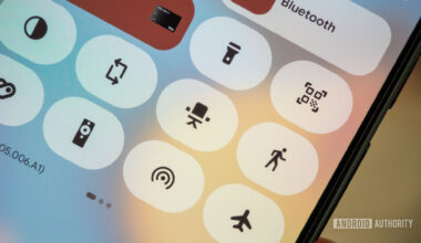 phone showing android 16 quick settings home assistant sit stand desk toggles
