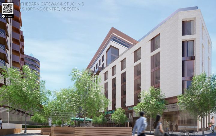 A close-up view of the walk through the St John's centre