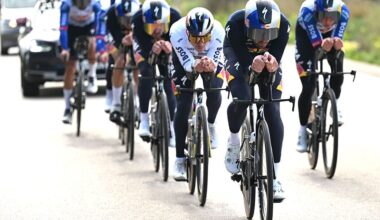 Red Bull-Bora-Hansgrohe en route to victory in the Ses Salines team time trial