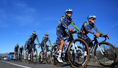 CALPE, SPAIN - JANUARY 08: Ilan Van Wilder of Belgium and Team Soudal Quick-Step (R) during the Team Soudal Quick-Step 2026, Media Day on January 08, 2026 in Calpe, Spain. (Photo by Tim de Waele/Getty Images)