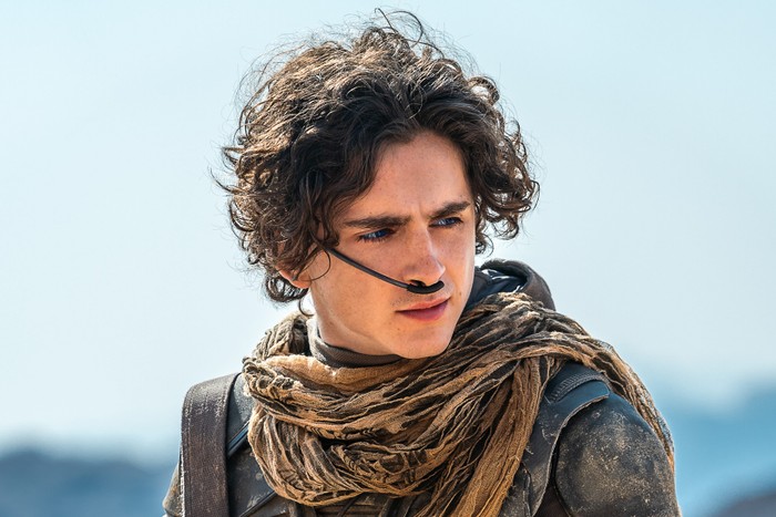 Timothee Chalamet as a stern-looking Paul Atreides in Dune: Part Two.