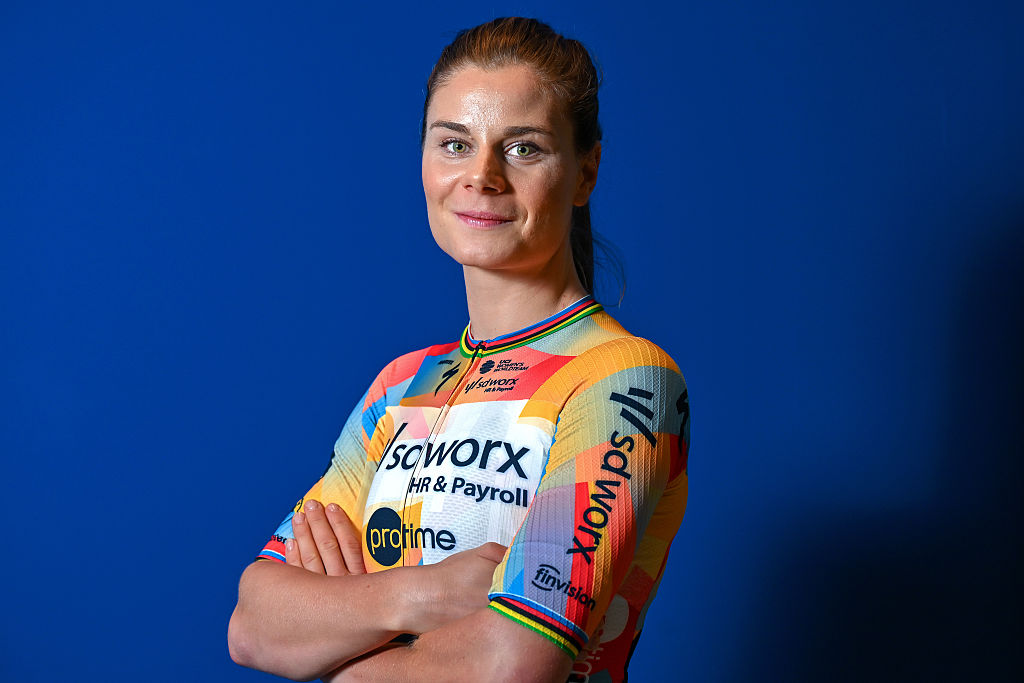 ALTEA, SPAIN - JANUARY 08: Lotte Kopecky of Belgium and Team SD Worx - Protime poses for a photo during the SD Worx &ndash; Protime 2026, Team Presentation on January 08, 2026 in Altea, Spain. (Photo by Luc Claessen/Getty Images)